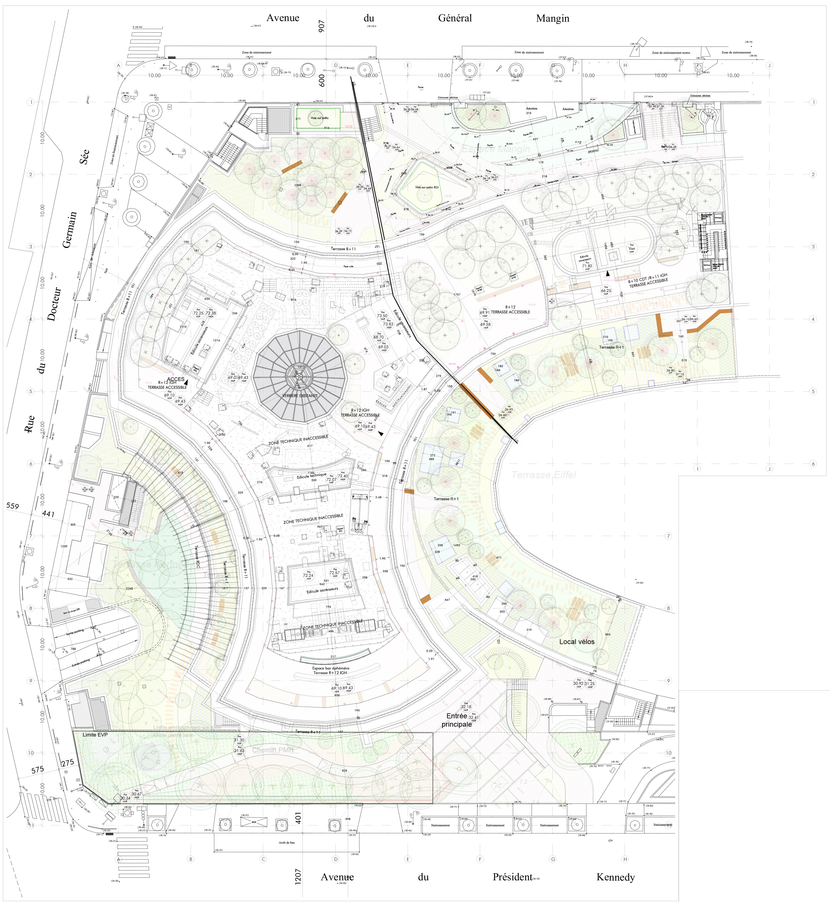 Querencia | Atelier d'architecture | Bureaux Kennedy | Plan Masse