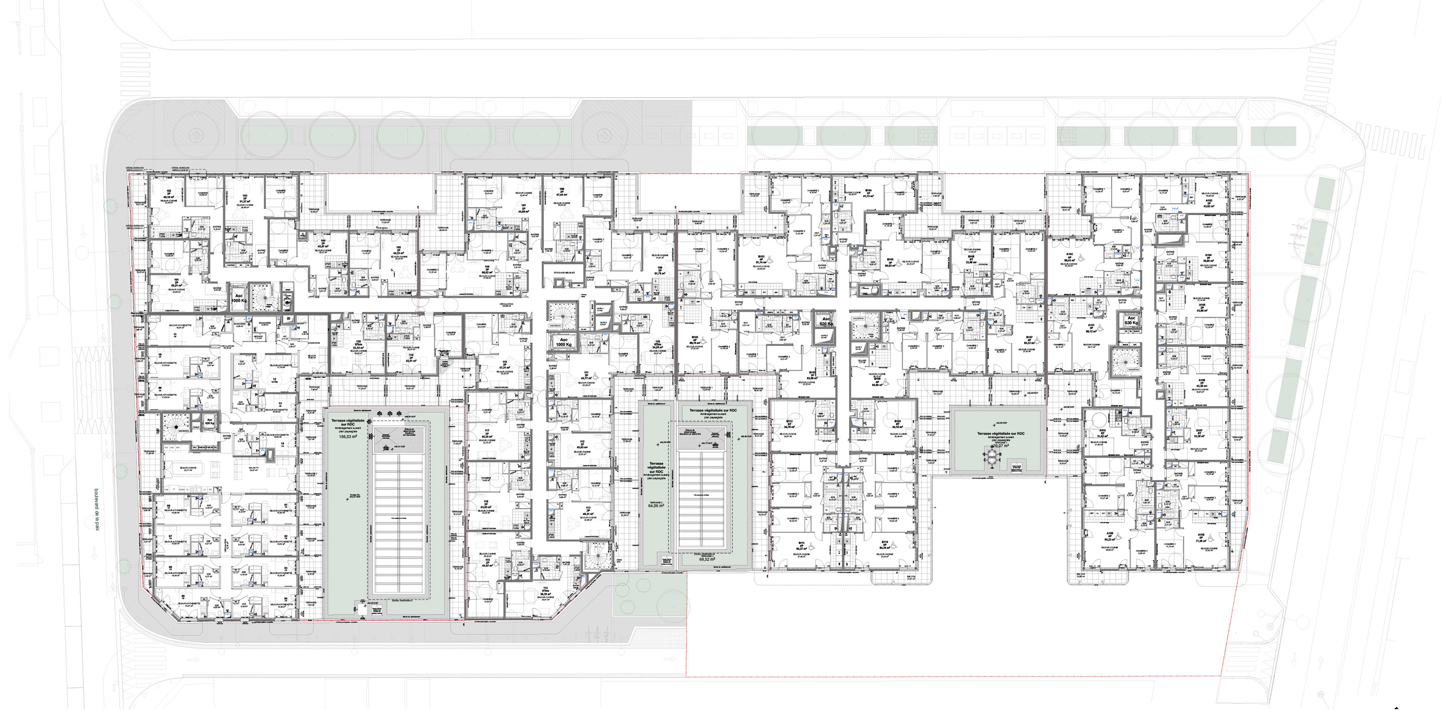 Querencia | Atelier d'architecture | Ilot Paul Codos - Poissy | Plan